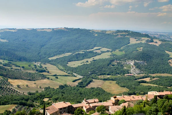 Widokiem Wzgórza Tuscany Włochy Pejzaż Włoski Toscana — Zdjęcie stockowe
