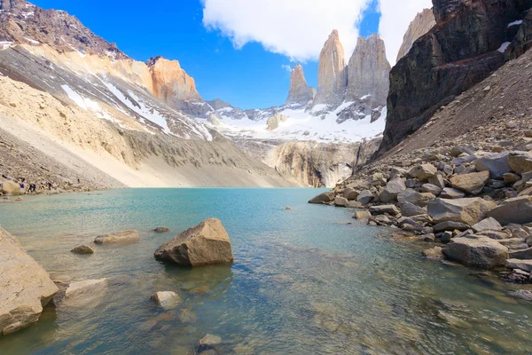 Vista de Torres del Paine, Mirador Base Las Torres, Chile —  Fotos de Stock