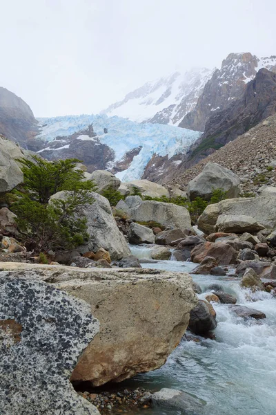Piedras Blancas Glacier kilátás, El Chalten, Patagónia — Stock Fotó