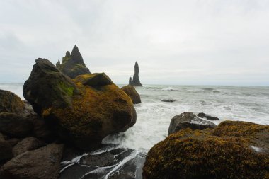 Reynisfjara lav plaj manzarası, Güney İzlanda manzara