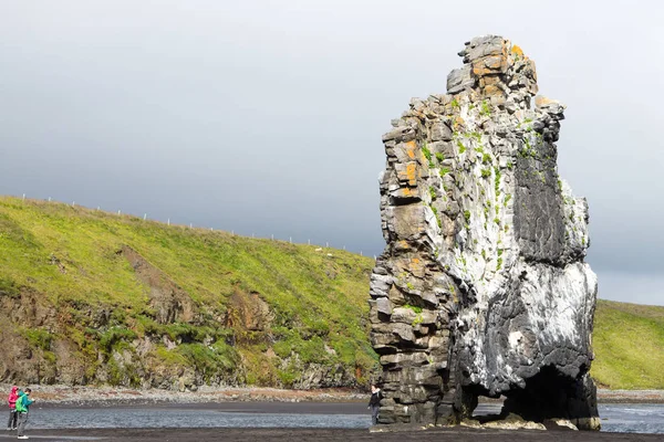 Hvitserkur sea stack, Iceland. Black sand beach