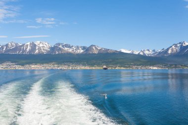 Ushuaia cityscape Beagle kanal, Arjantin manzara