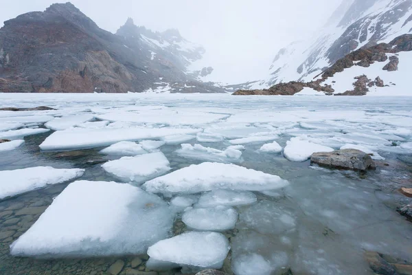 Προβολή Laguna de Los Tres, Fitz Roy βουνό, Παταγονία — Φωτογραφία Αρχείου