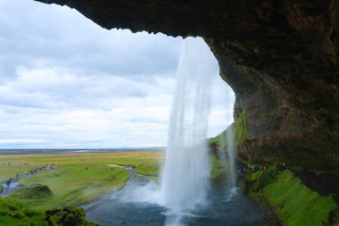 Seljalandsfoss yaz sezonu görünümünde düşüyor, İzlanda
