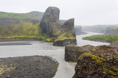 Jokulsargljufur Milli Parkı yağmur bir günde, İzlanda