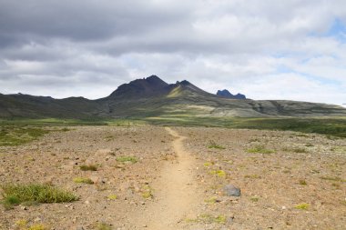Skaftafell milli parkı manzara, güney İzlanda dönüm noktası