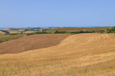Tuscany hills panorama yaz görünümü, İtalyan peyzaj