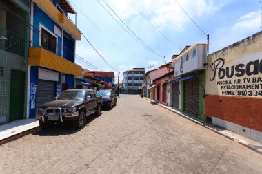 Yol boyunca eski binalar, Manaus, Brezilya