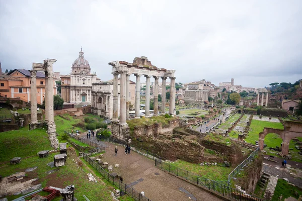 Foros imperiais vista, Roma, Itália. Paisagem Roma — Fotografia de Stock