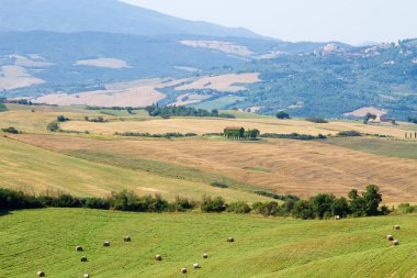 Tuscany hills panorama yaz görünümü, İtalyan peyzaj