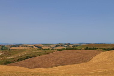 Tuscany hills panorama yaz görünümü, İtalyan peyzaj