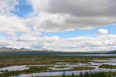 Thingvellir sitesi, ünlü İzlanda simgesel yapı. Altın daire