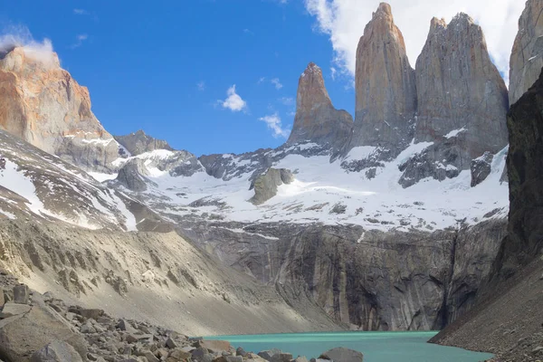 Utsiktsplats Las Torres, Torres del Paine, Chile — Stockfoto