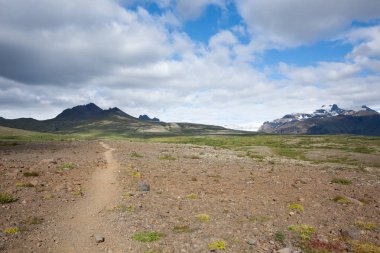 Skaftafell milli parkı manzara, güney İzlanda dönüm noktası