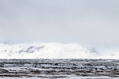 İle kar, Askja caldera alan, İzlanda manzara