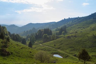 Bahar dağ manzarası, Grappa Dağı, İtalya