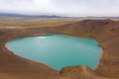 Viti crater with green water lake inside, Iceland clipart