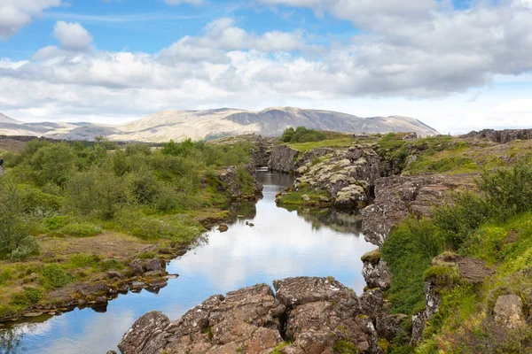 Thingvellir sito, famoso punto di riferimento islandese. Cerchio d'oro — Foto Stock