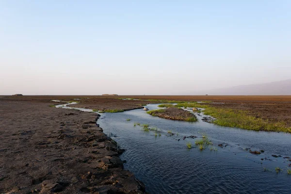 Krajobraz Jeziora Natron Tanzania Afryka Panorama Afryki — Zdjęcie stockowe