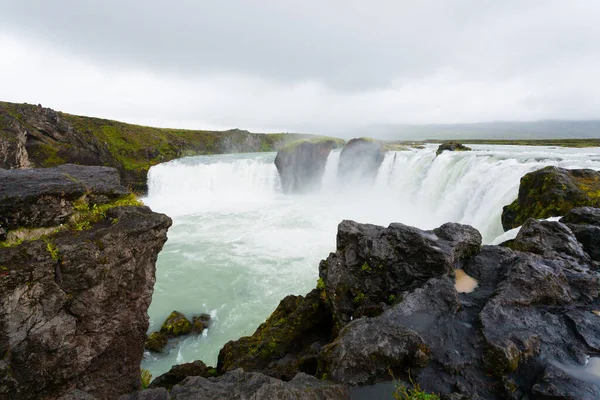 Godafoss Tombe Vue Saison Estivale Islande Paysage Islandais — Photo