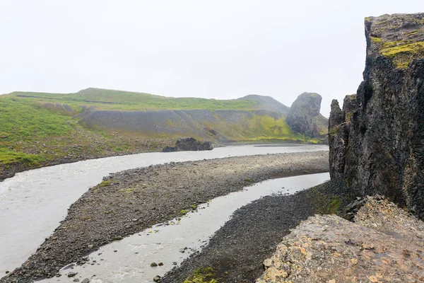 Islande Paysage Parc National Jokulsargljufur Jour Pluie Islande — Photo