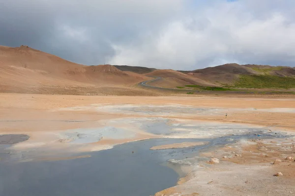 Hverir Mud Pools View Iceland Landmark Icelandic Landscape Royalty Free Stock Images