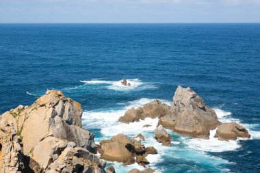 Bares kıyı şeridi, Galiçya, İspanya. İspanya 'nın en kuzey noktası