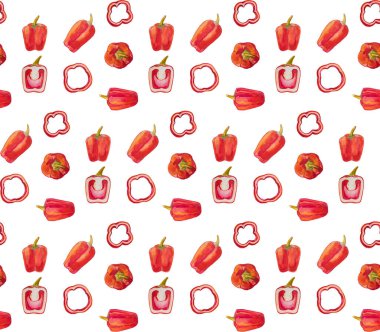 Dolgun biberli suluboya deseni