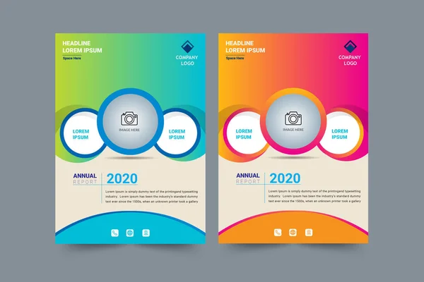 İş için yıllık rapor broşürü tasarımı. Arkaplanda vektör illüstrasyonu. 