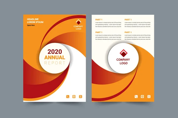 Jaarverslag 2020 Flyer Ontwerp Lay Out Voor Bedrijven Vectorart Achtergrond — Stockvector