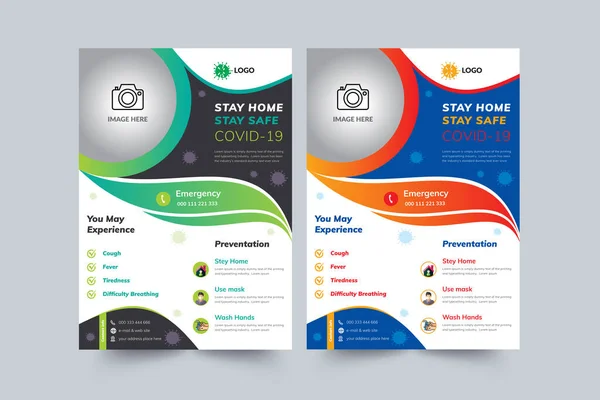 Covid Ontwerp Van Flyer — Stockvector