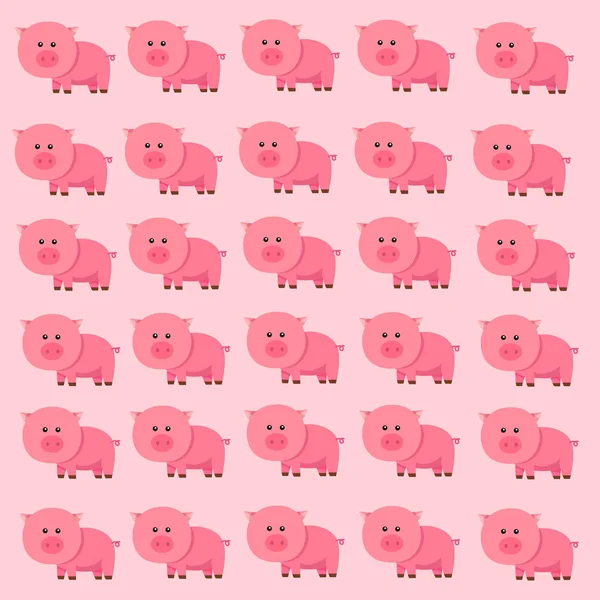 Illustrator Pig Pattern — Stock Vector