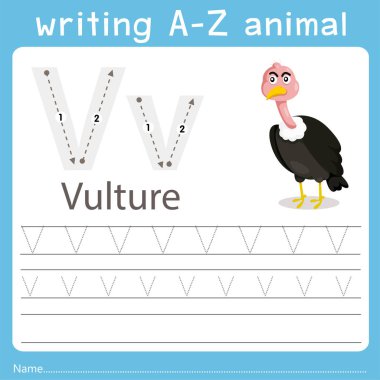 Illustrator A'dan Z'ye hayvan akbaba yazma