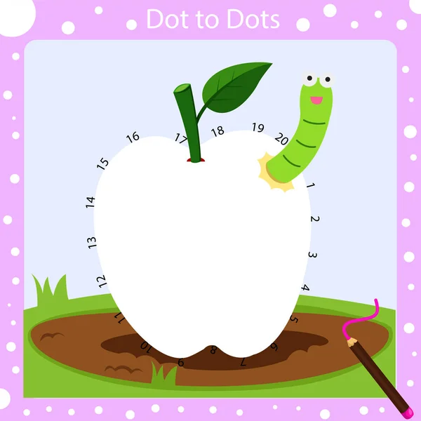 Illustrator Dot Dots Game Kid Three — 스톡 벡터