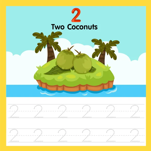 Ilustrador Planilha Dois Cocos — Vetor de Stock