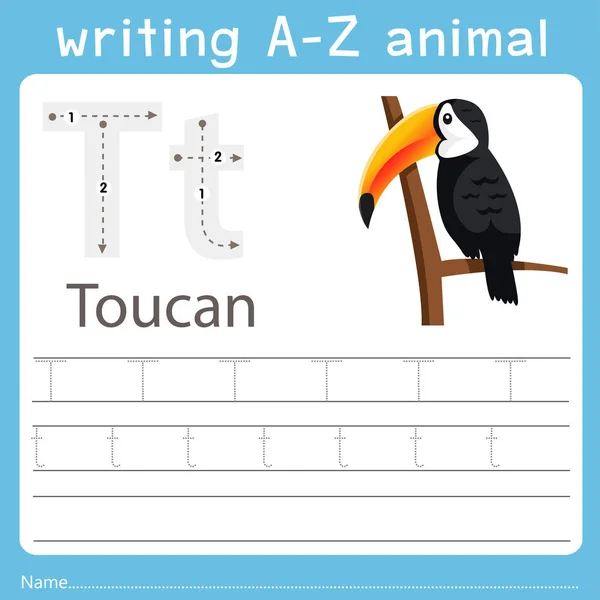 Создатель Футболки Изображением Животного Toucan — стоковый вектор