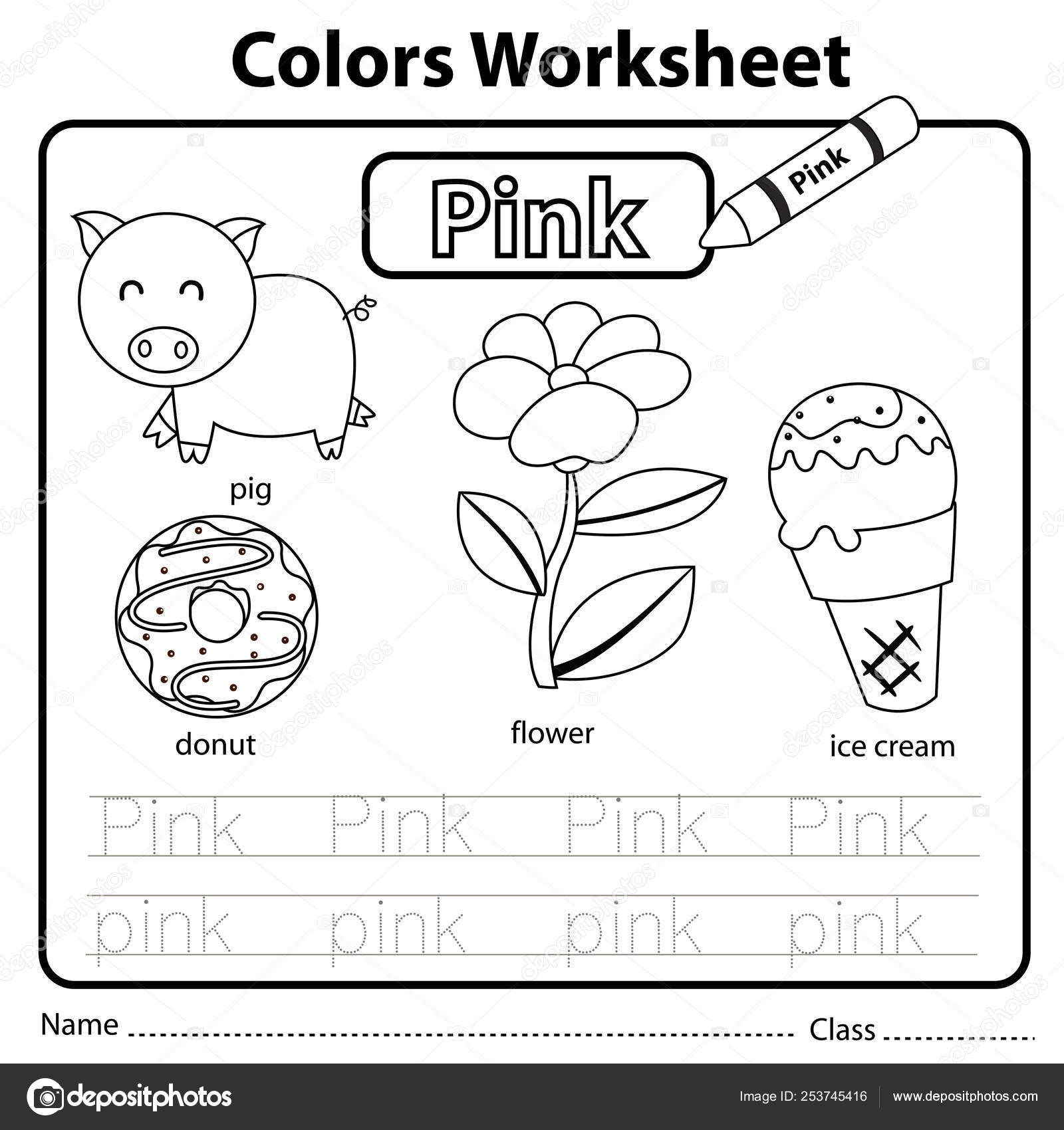Illustrator Van Kleur Werkblad Roze vectorafbeelding door © chingowinn