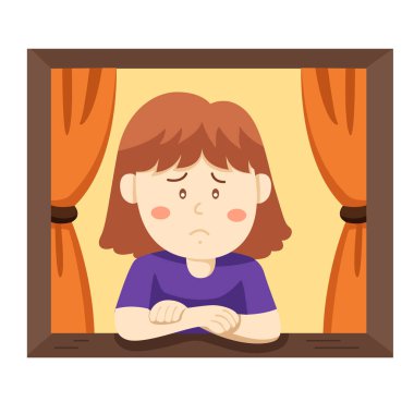  Illustrator mutsuz kız