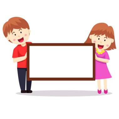 Illustrator erkek ve kız Banner