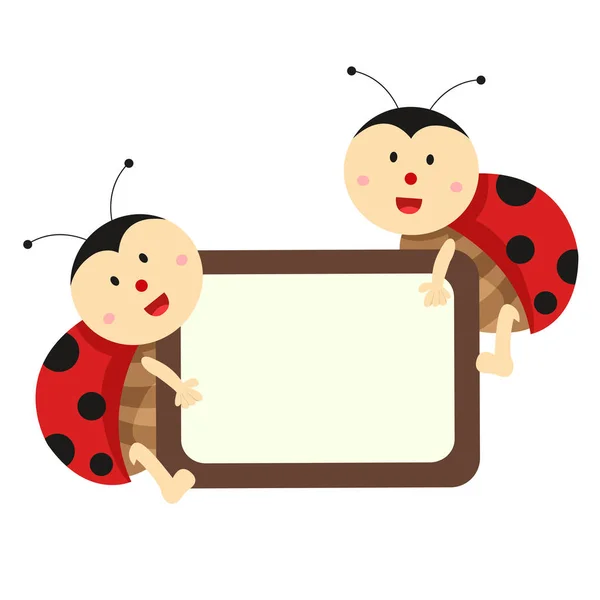 Illustrator Banner Kumbang Kecil - Stok Vektor