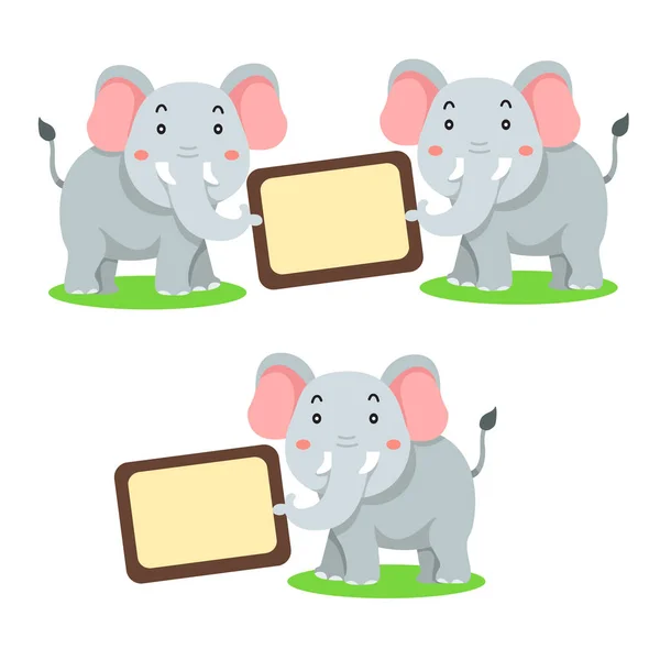 Illustratore Banner Animale Elefante — Vettoriale Stock
