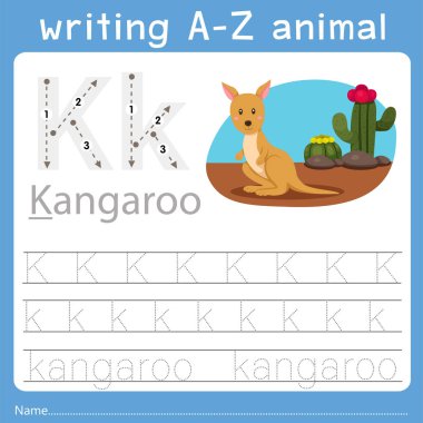 Illustrator A'dan Z'ye hayvan k yazma