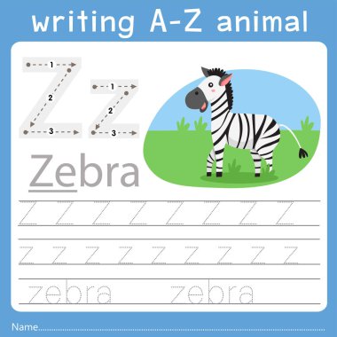 Illustrator A'dan Z'ye hayvan z yazma