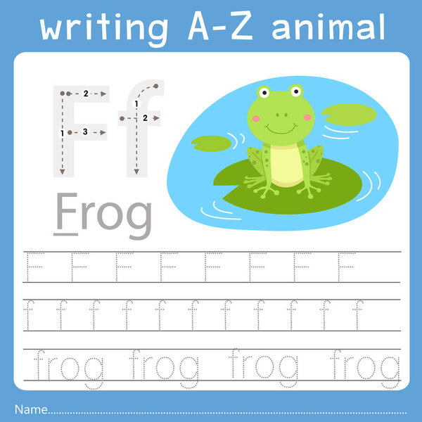 Illustrator of writing a-z animal f