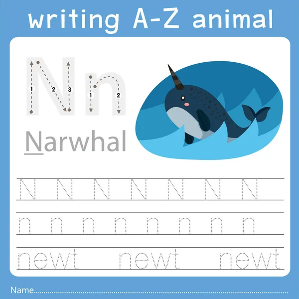 Illustrator Writing Animal — Stockvector