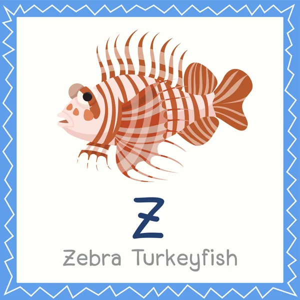 Illustratore Animali Pesce Zebra Turkey — Vettoriale Stock