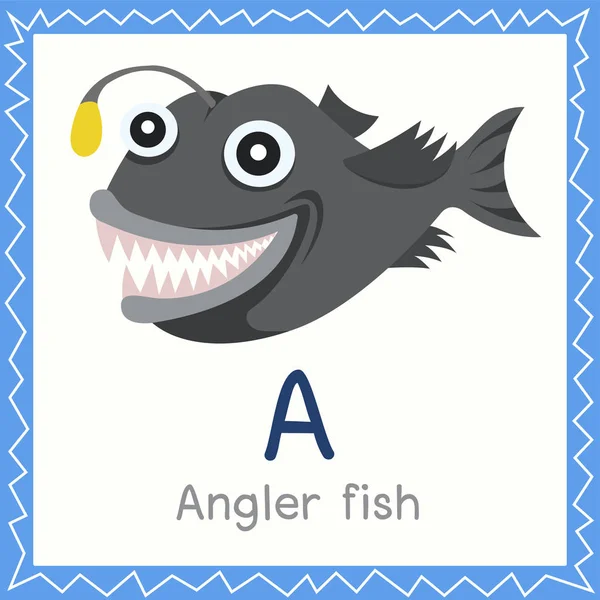 Illustrator Angler Fish Animal — Stock Vector