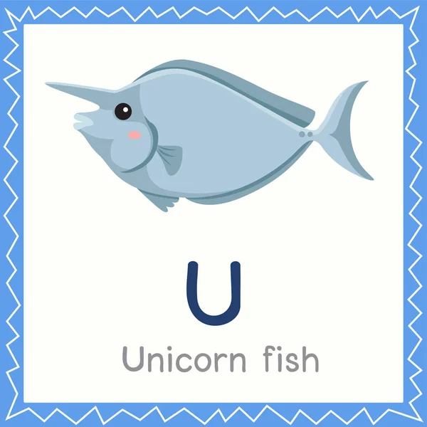 Illustrator Unicorn Fish Animal — Stock Vector