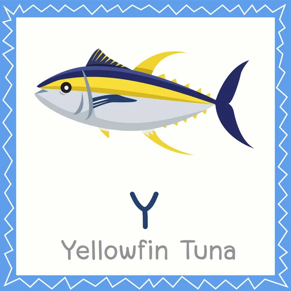 Illustrator Yellowfin Tuna Animal — Stock Vector