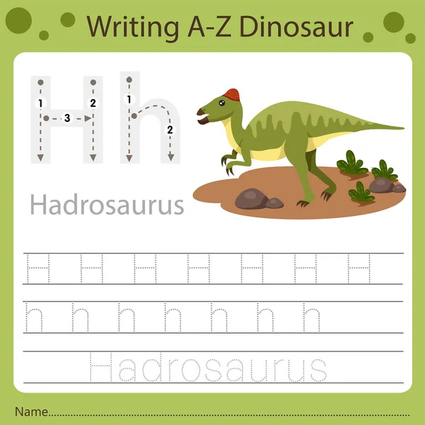 Illustratore Scrittura Dinosauro — Vettoriale Stock